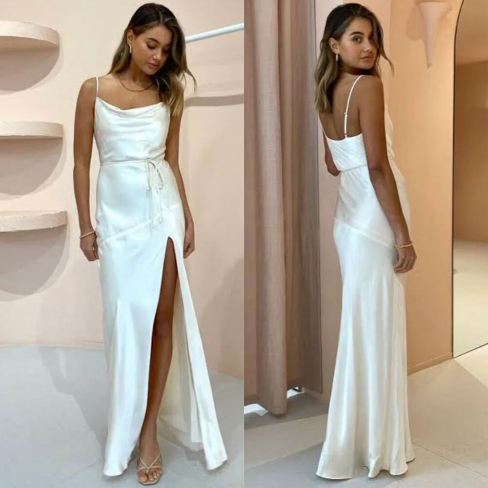 Shona Joy La Lune Bias Cowl Maxi Dress Cream